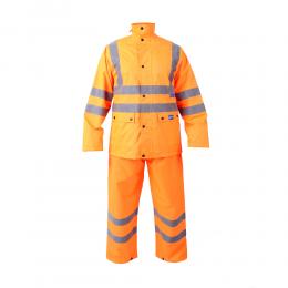博迪嘉反光雨衣套装荧光黄色/荧光橘红色.