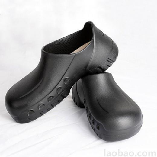 范特仕Funtownshoes 7100 黑色不带孔防滑橡胶大底厨师鞋EVA材质